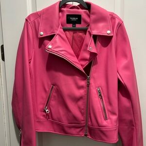 Torrid Vibrant Pink Leather Moto Jacket